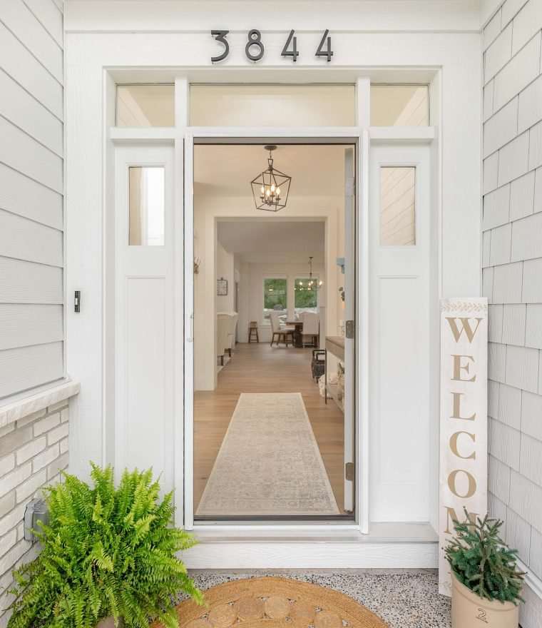 front door opening into the hallway of a house